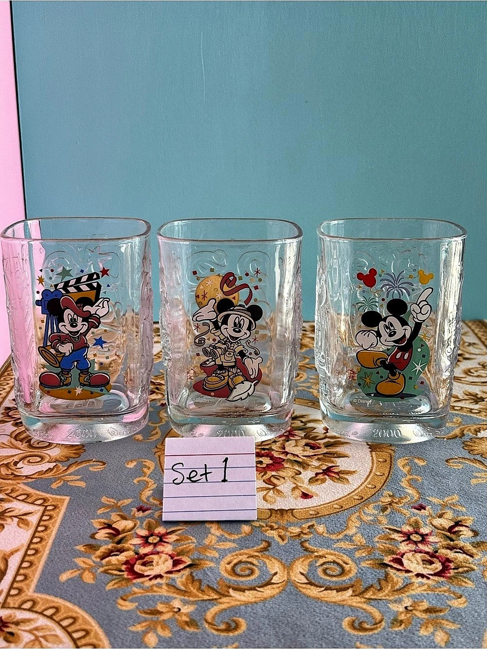 McDonaldsDisney Walt Disney World 2000 Millennium Celebration Glass Tumbler Set
